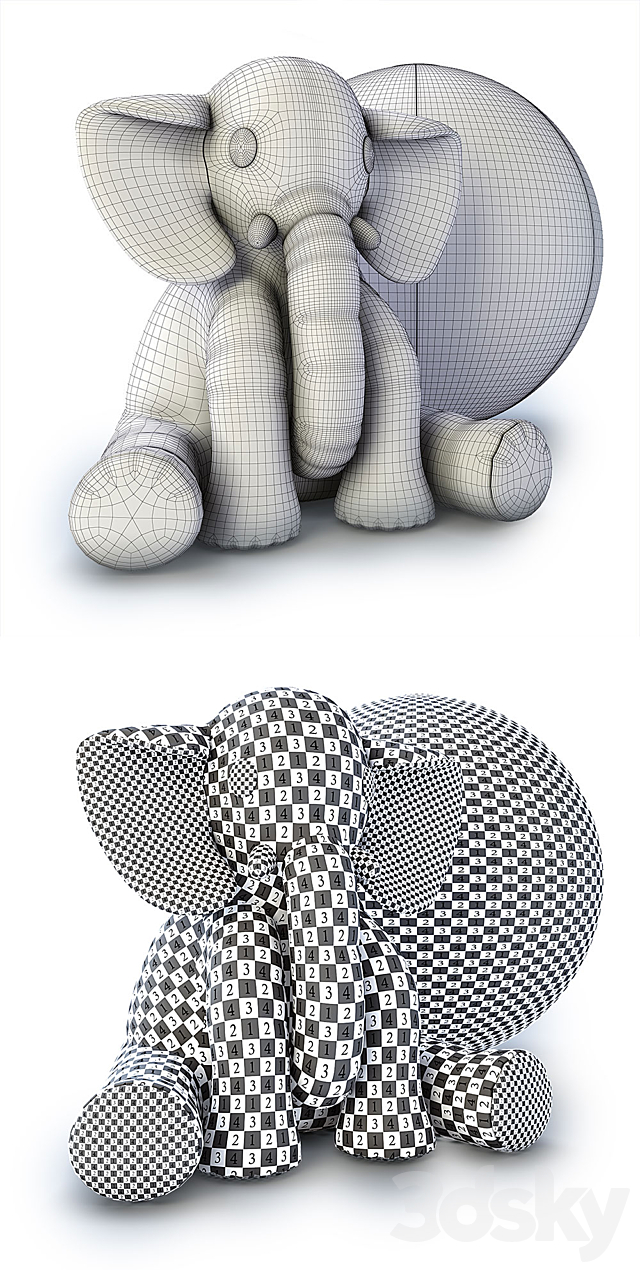 elephant & ball 3DS Max Model - thumbnail 3