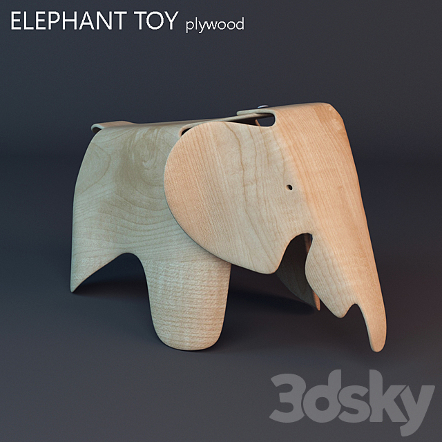 Elephant wood toy 3DSMax File - thumbnail 1