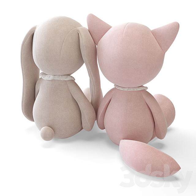 Fox Alice and Rabbit Pomme by Nattou. Cuddly toys 3DS Max Model - thumbnail 5