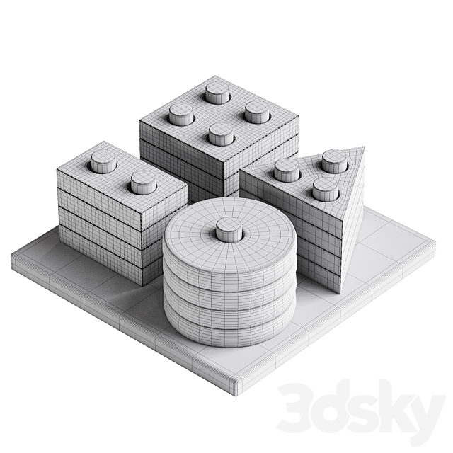 Geometric Montessori toys 3ds Max - thumbnail 3