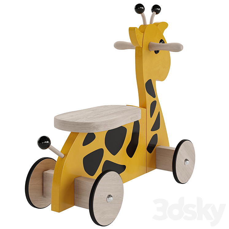 Giraffe wheelchair-tolokar 3DS Max Model - thumbnail 2