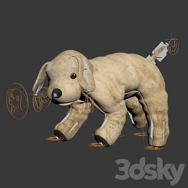 GOSIG GOLDEN Soft toy dog golden retriever 3DS Max Model - thumbnail 4