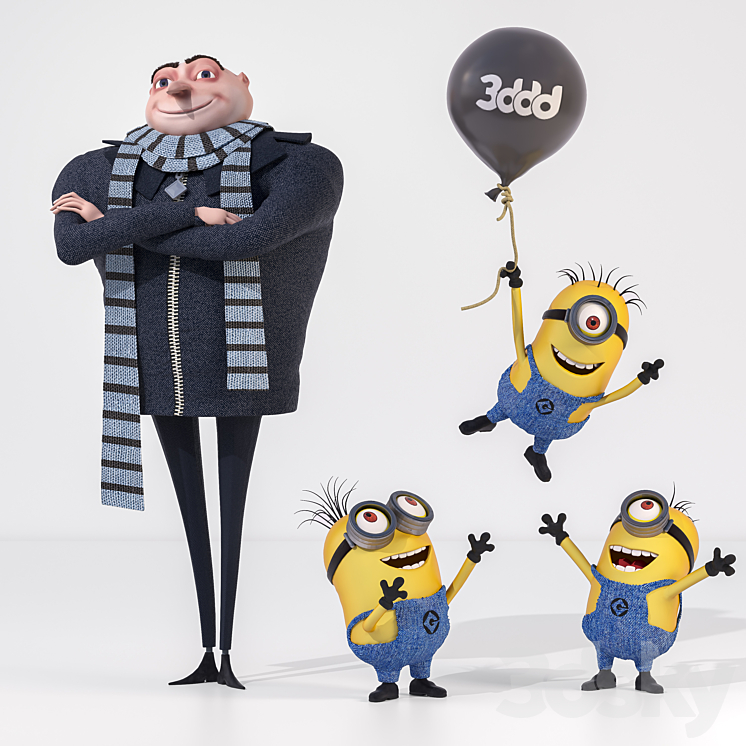 Gru and Minions 3DS Max - thumbnail 1