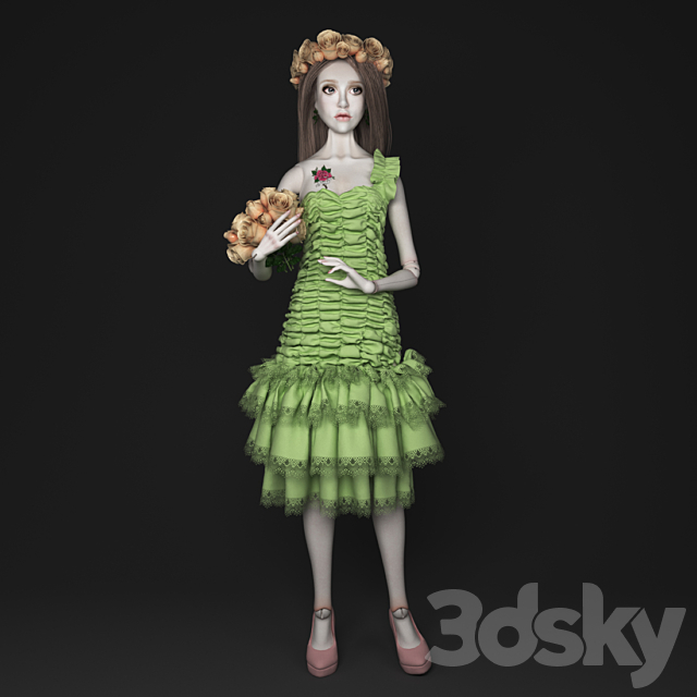 Hinge doll in the image of the flower fairies 3DSMax File - thumbnail 1