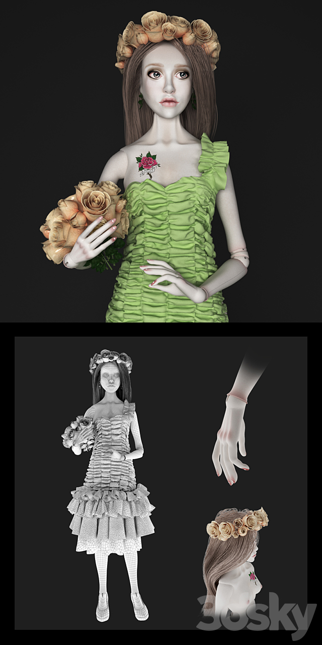 Hinge doll in the image of the flower fairies 3DSMax File - thumbnail 3