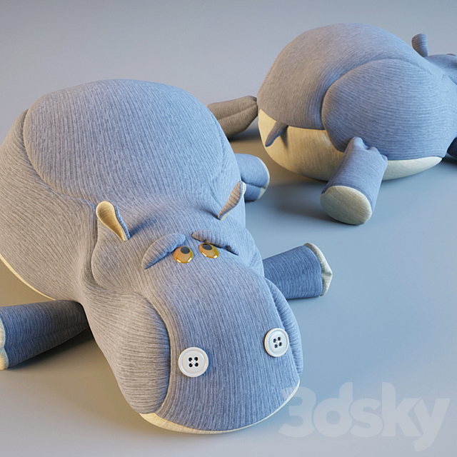 hippopotamus soft toy 3DSMax File - thumbnail 1