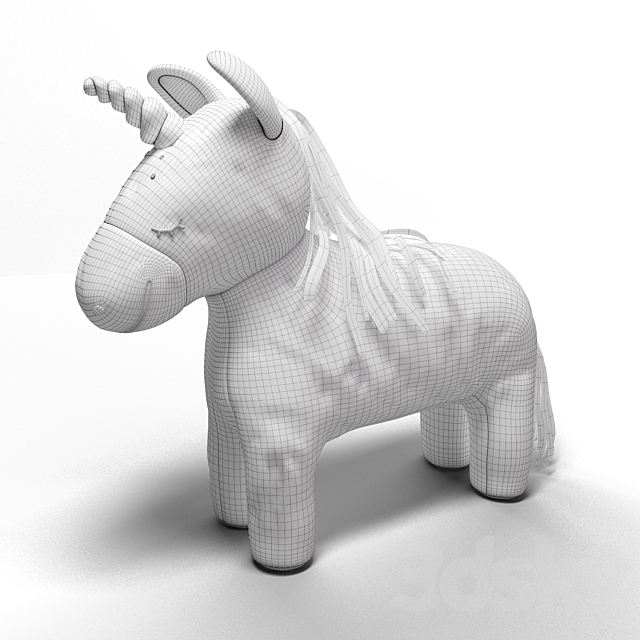 H&M Unicorn Toy 3DS Max Model - thumbnail 4