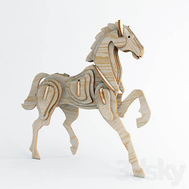 Horse plywood 3DS Max Model - thumbnail 1