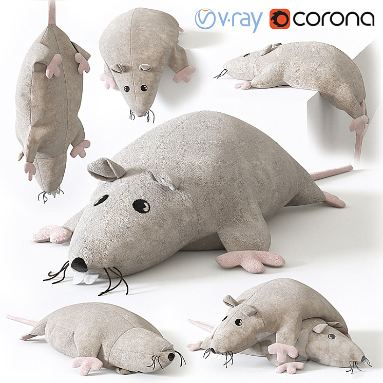 IKEA Soft Toy Rat 3DS Max - thumbnail 1