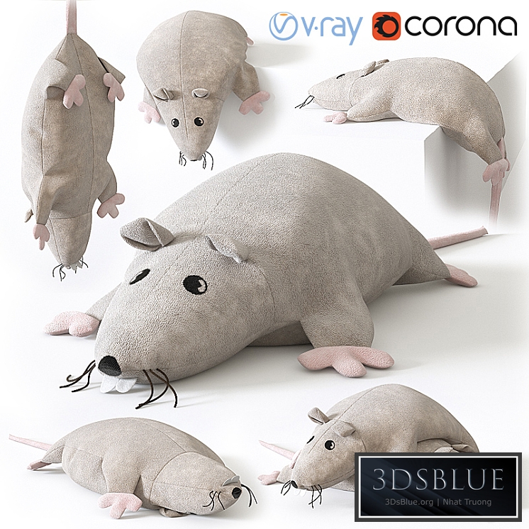 IKEA Soft Toy Rat 3DS Max - thumbnail 3