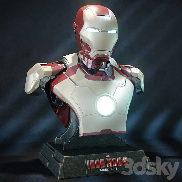 Iron Man mark 42 bust 3DS Max - thumbnail 1