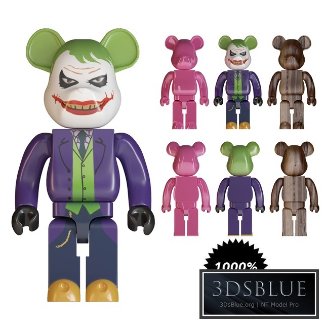 joker bearbrick size 1000% 3DS Max - thumbnail 3