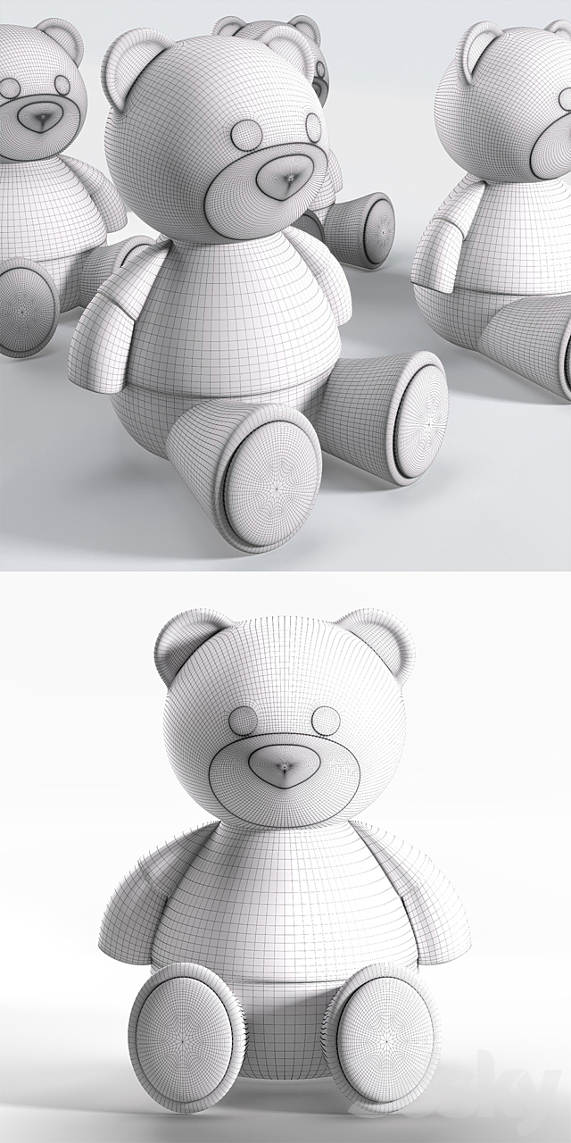 Kartell Moschino bear toy lamp 3DS Max Model - thumbnail 3