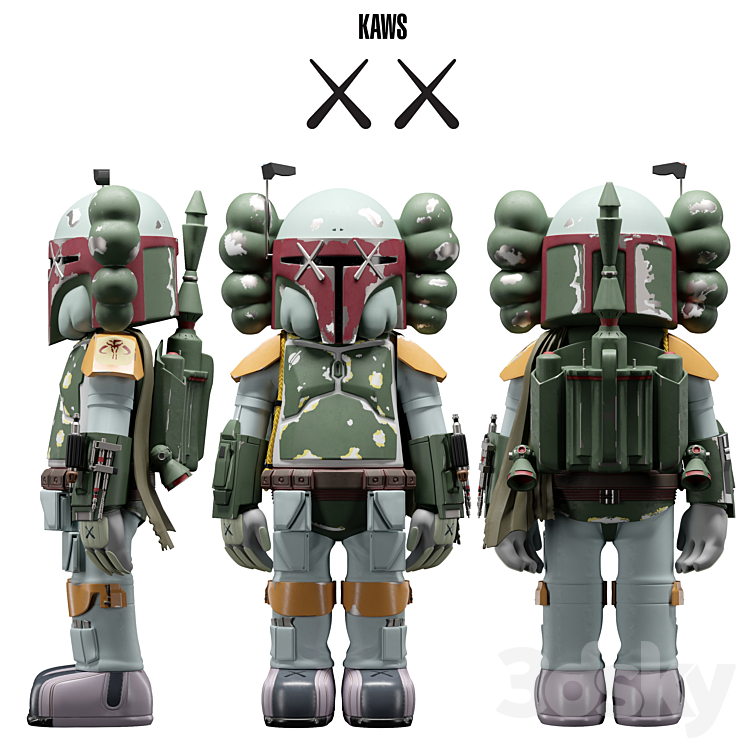 KAWS Boba Fett Companion 3DS Max - thumbnail 1