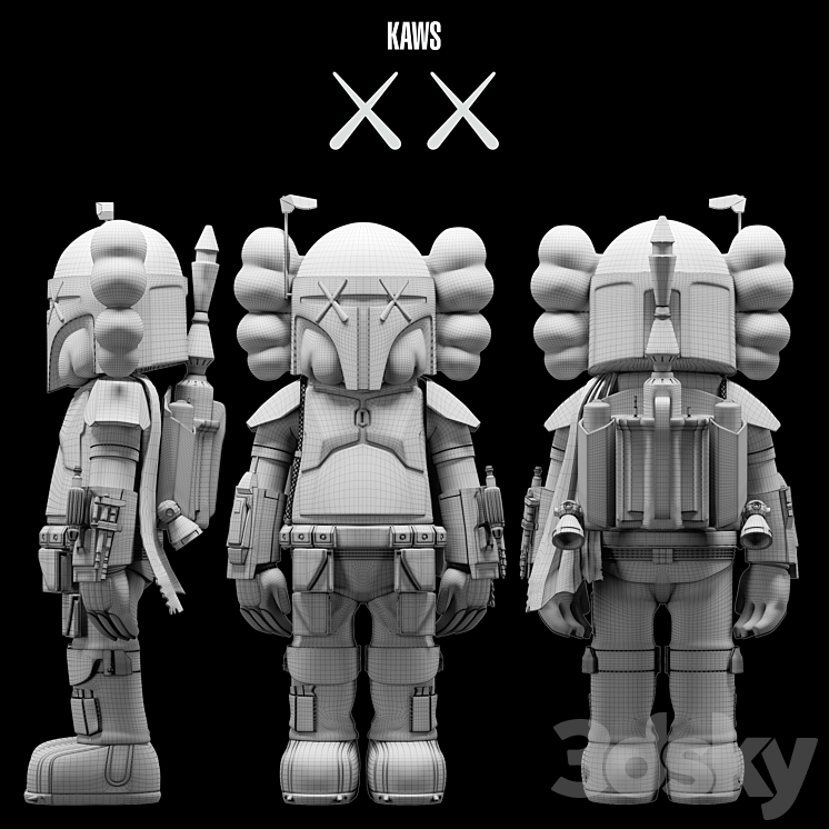 KAWS Boba Fett Companion 3DS Max - thumbnail 2