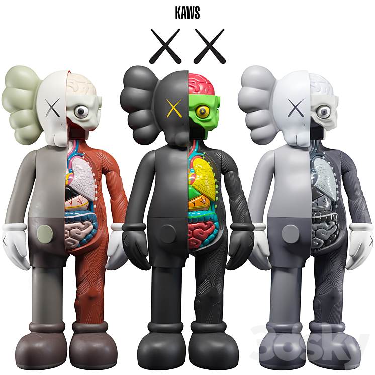 KAWS Flayed Companion 3DS Max - thumbnail 1