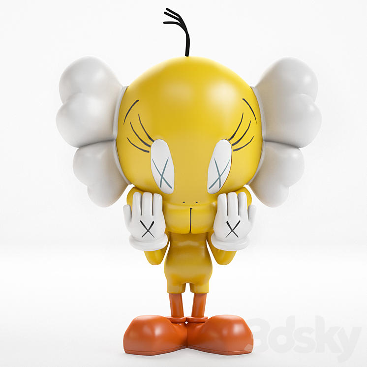 KAWS Tweety 3DS Max - thumbnail 1