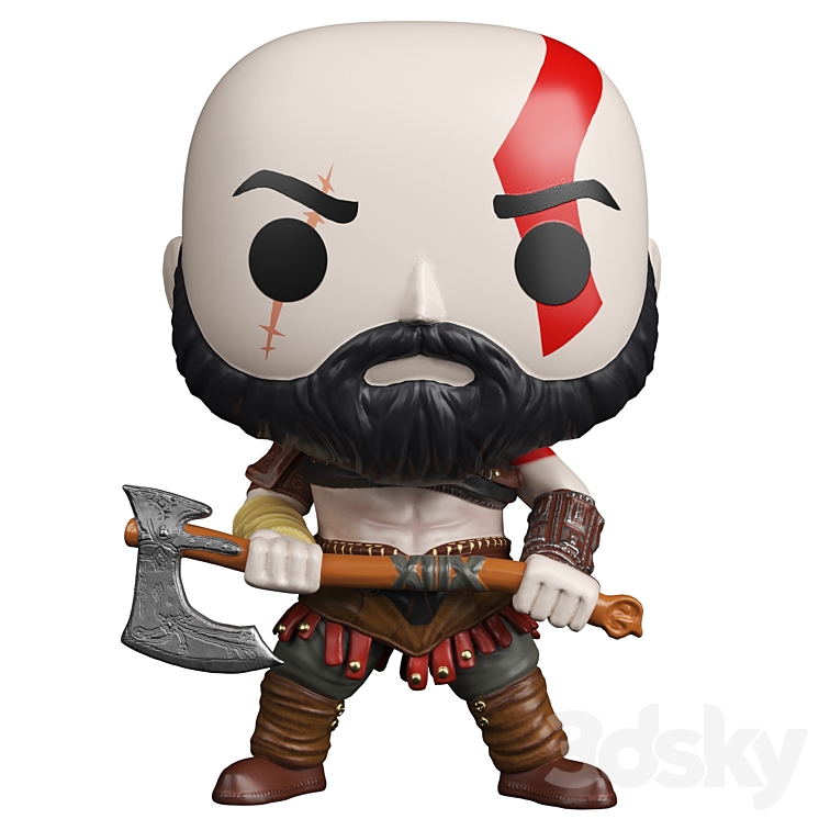 Kratos with Axe 3DS Max Model - thumbnail 1