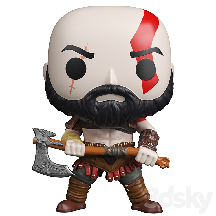 Kratos with Axe 3DS Max - thumbnail 1