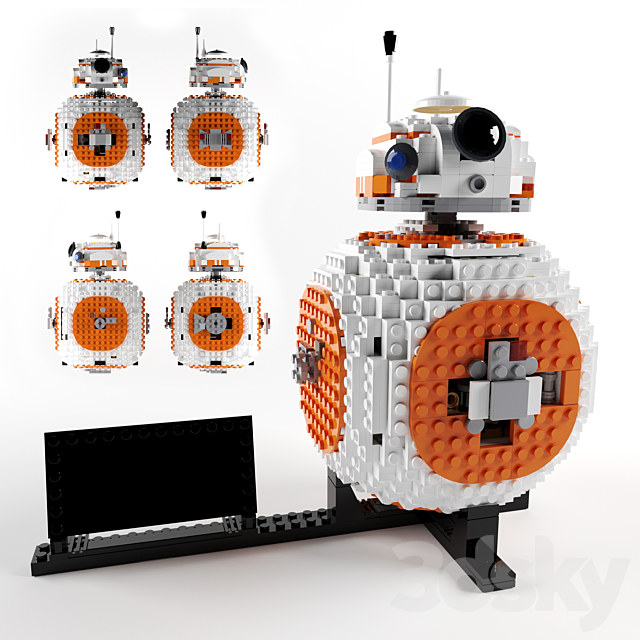 Lego BB-8 3DS Max Model - thumbnail 2