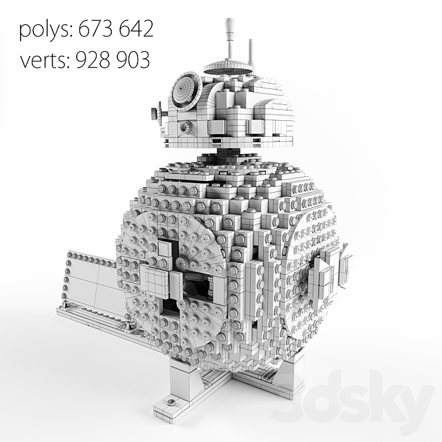 Lego BB-8 3DS Max Model - thumbnail 3