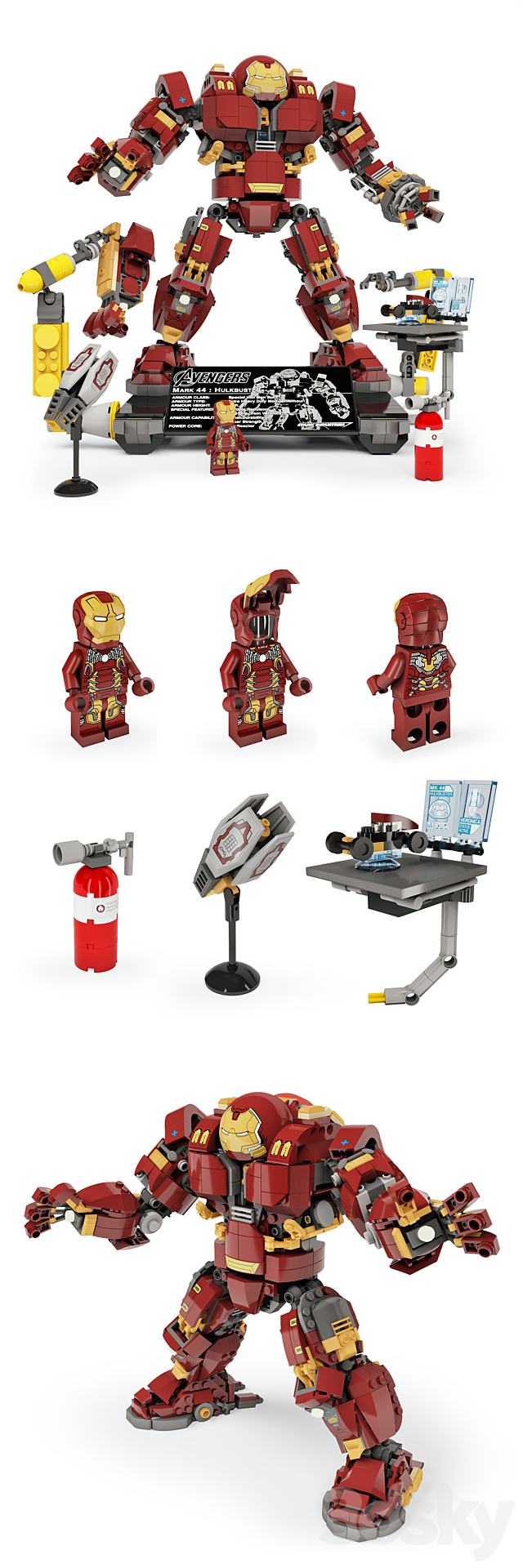 LEGO Hulkbuster ?76105 3DSMax File - thumbnail 2