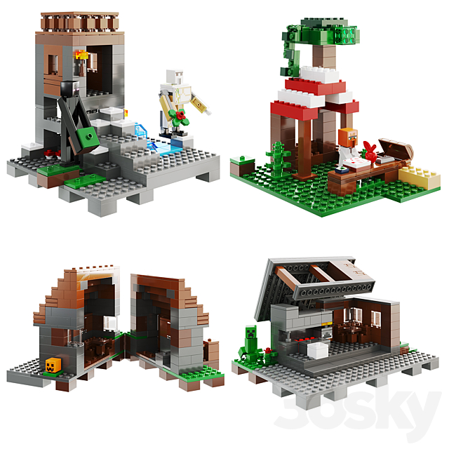 Lego Minecraft | The Village 21128 3ds Max - thumbnail 2