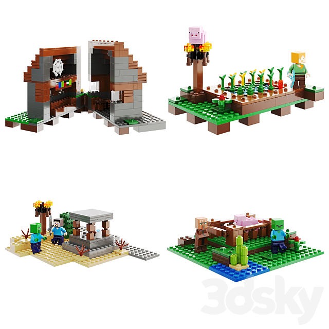 Lego Minecraft | The Village 21128 3ds Max - thumbnail 3