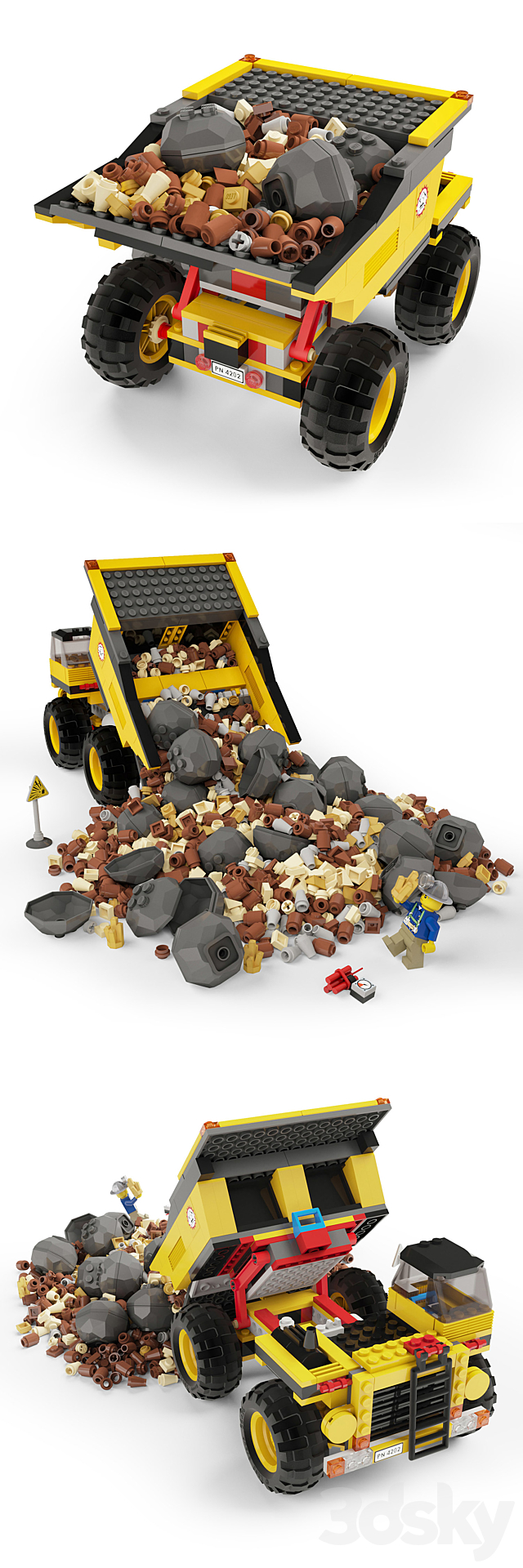 LEGO – Mining Truck №4202 3DS Max Model - thumbnail 2