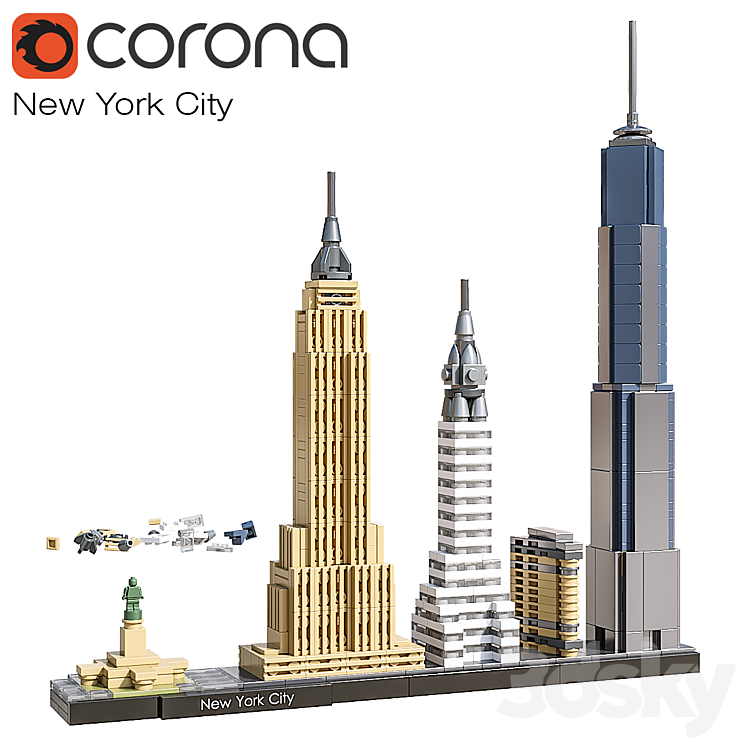 LEGO New York City # 21028 3DS Max - thumbnail 1