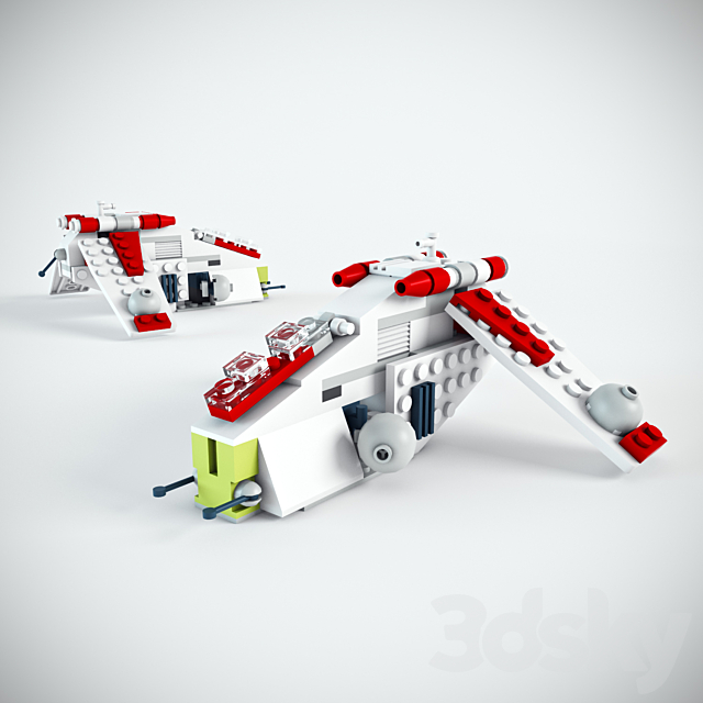 LEGO Star Wars Mini Republican Gunship and Imperial Shuttle 3DSMax File - thumbnail 2