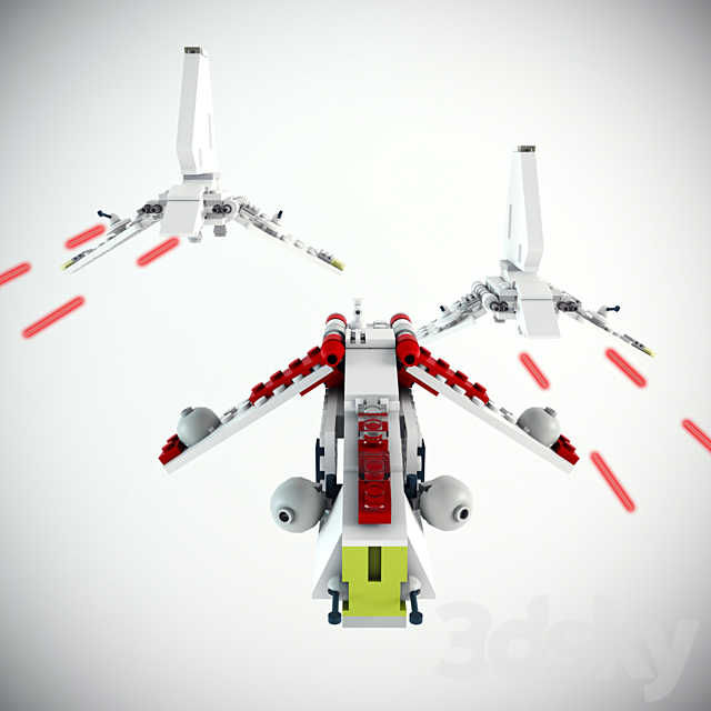 LEGO Star Wars Mini Republican Gunship and Imperial Shuttle 3DSMax File - thumbnail 3