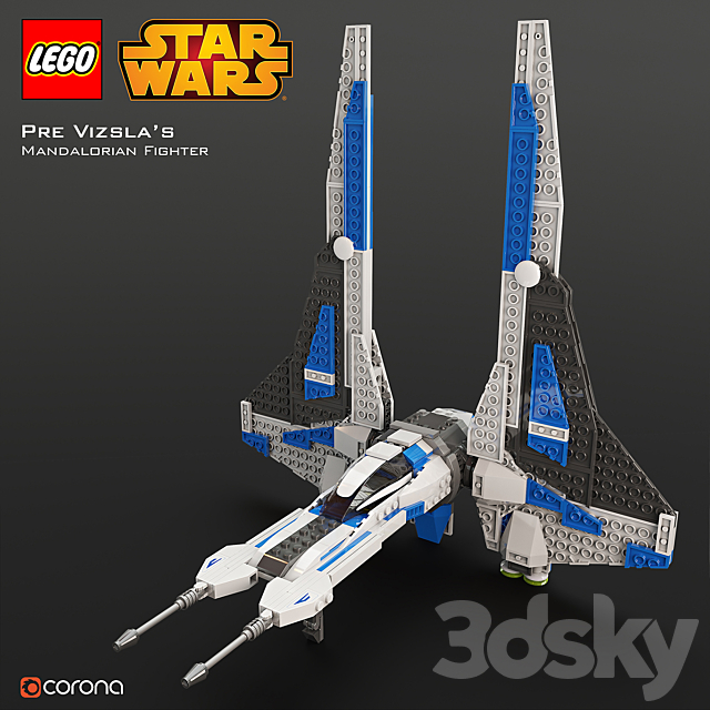 LEGO SW Pre Vizsla’s Mandalorian Fighter 3DSMax File - thumbnail 1