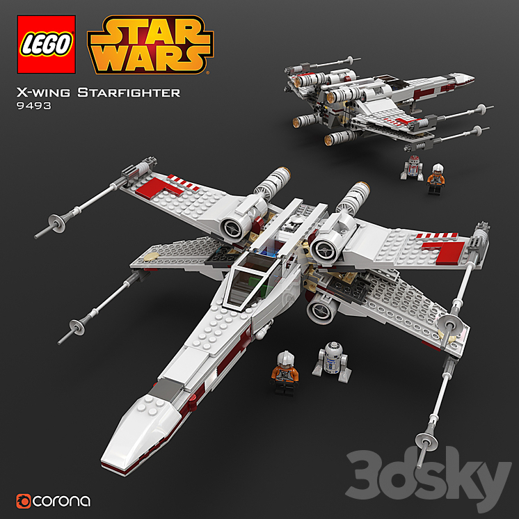 LEGO SW X – Wing Starfighter 3DS Max - thumbnail 1