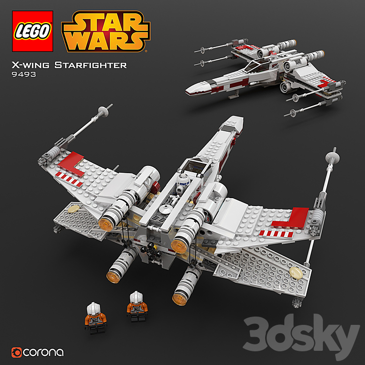 LEGO SW X – Wing Starfighter 3DS Max - thumbnail 2