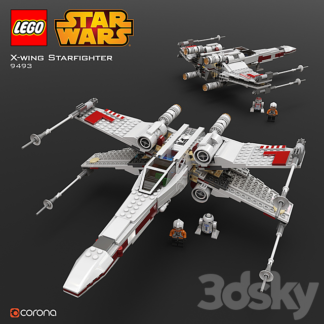 LEGO SW X – Wing Starfighter 3DSMax File - thumbnail 1