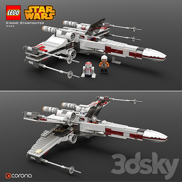 LEGO SW X – Wing Starfighter 3DSMax File - thumbnail 3