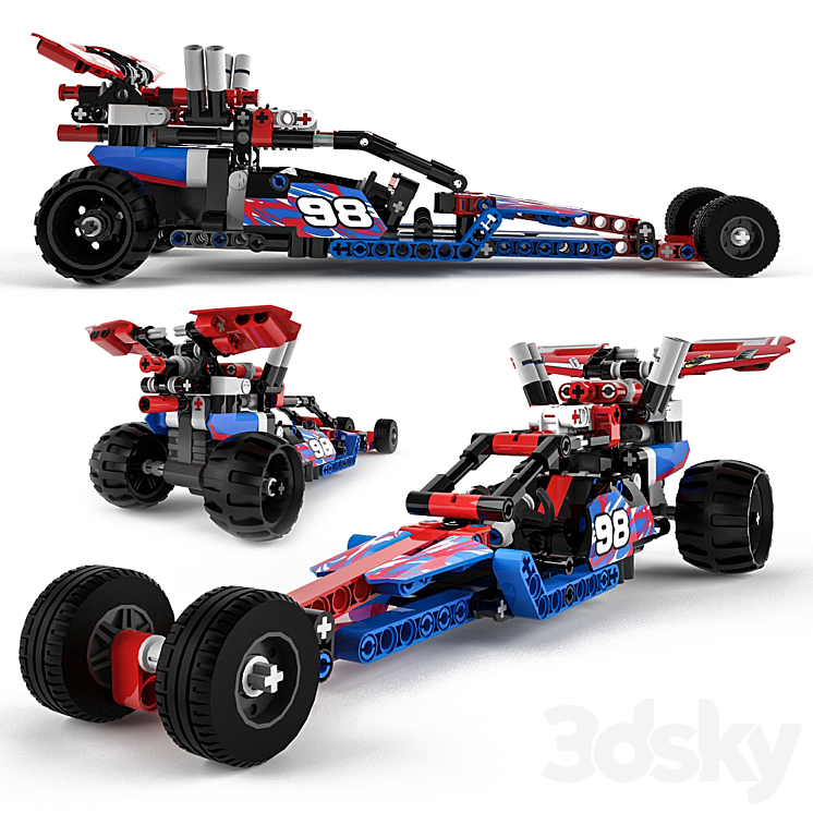 Lego Technic 42010 + 42011 3DS Max - thumbnail 1