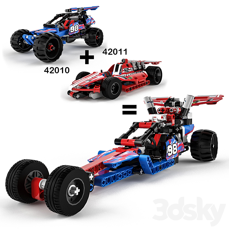 Lego Technic 42010 + 42011 3DS Max - thumbnail 2