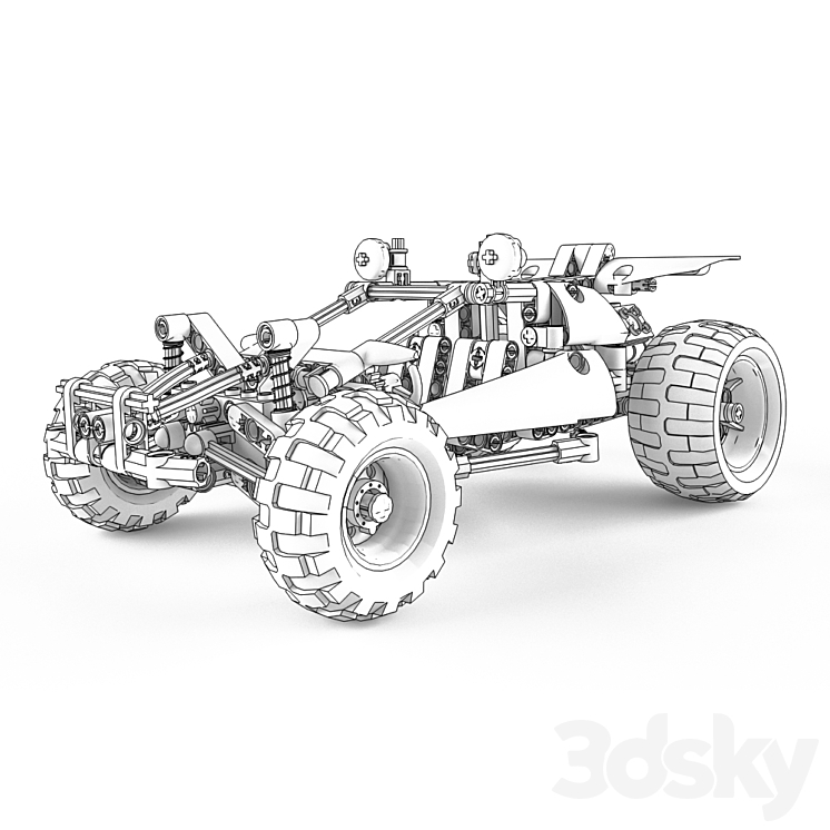 Lego Technic Buggy 3DS Max - thumbnail 2