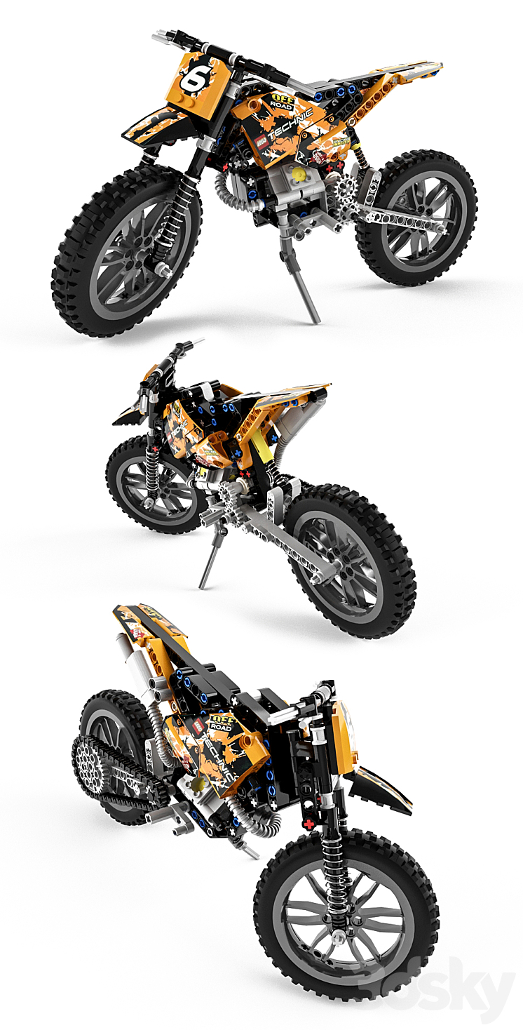 Lego Technic Moto Cross Bike 3DS Max - thumbnail 2