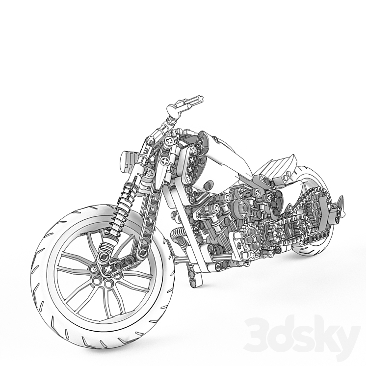 Lego Technic Motorbike Alternative 3DS Max - thumbnail 2