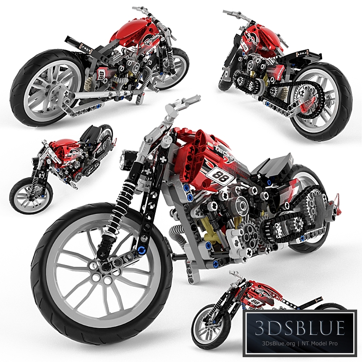 Lego Technic Motorbike Alternative 3DS Max - thumbnail 3