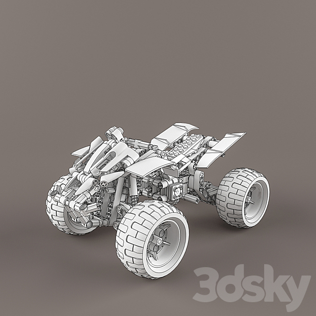 Lego Technic Quad-Bike 3ds Max - thumbnail 2