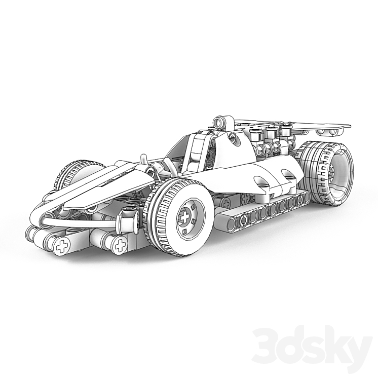 Lego Technic Race Car 3DS Max - thumbnail 2