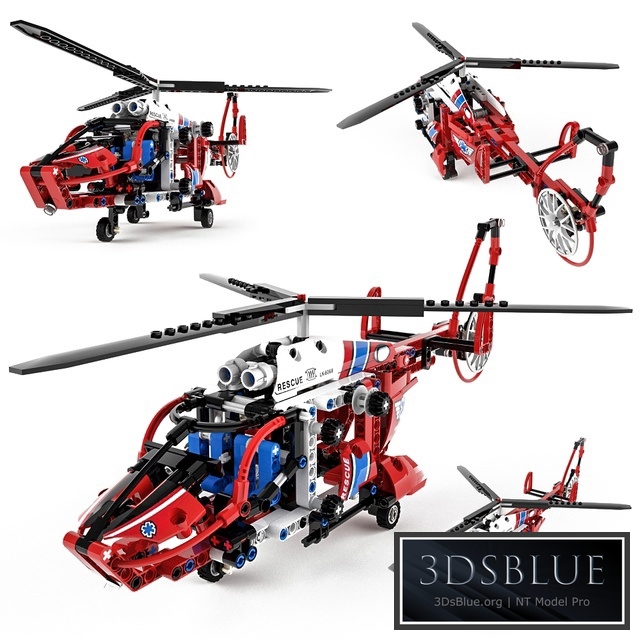 Lego Technic Rescue Helicopter 3DS Max - thumbnail 3