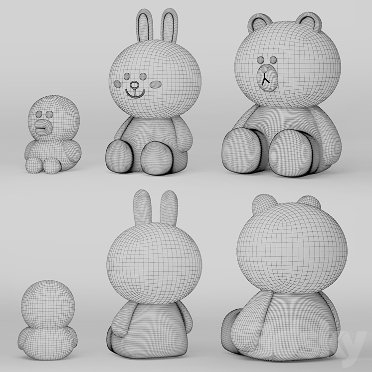 line friends character 3DS Max - thumbnail 2