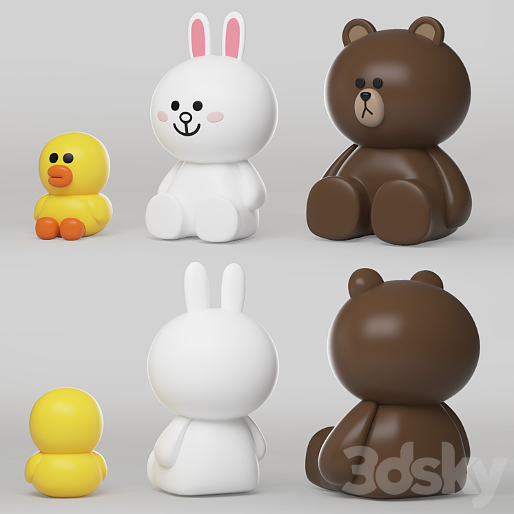 line friends character 3DS Max - thumbnail 1