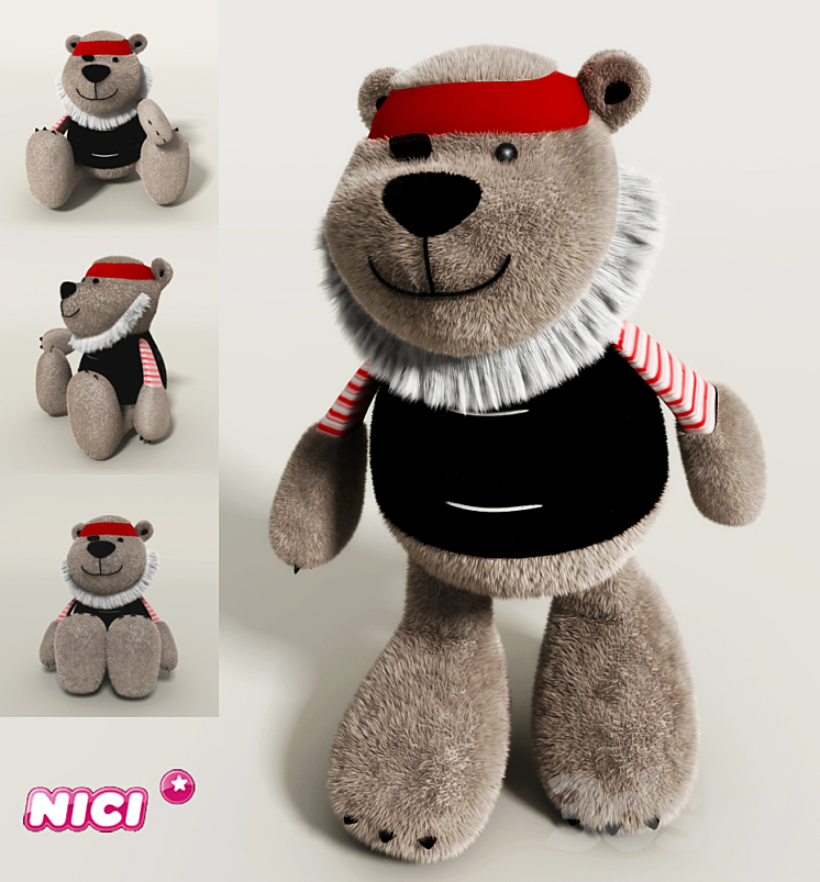 Little bear-pirate 3DS Max - thumbnail 1