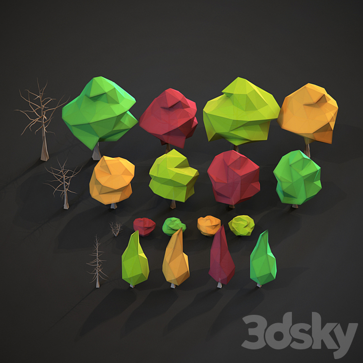 Low Poly Trees 3DS Max - thumbnail 2